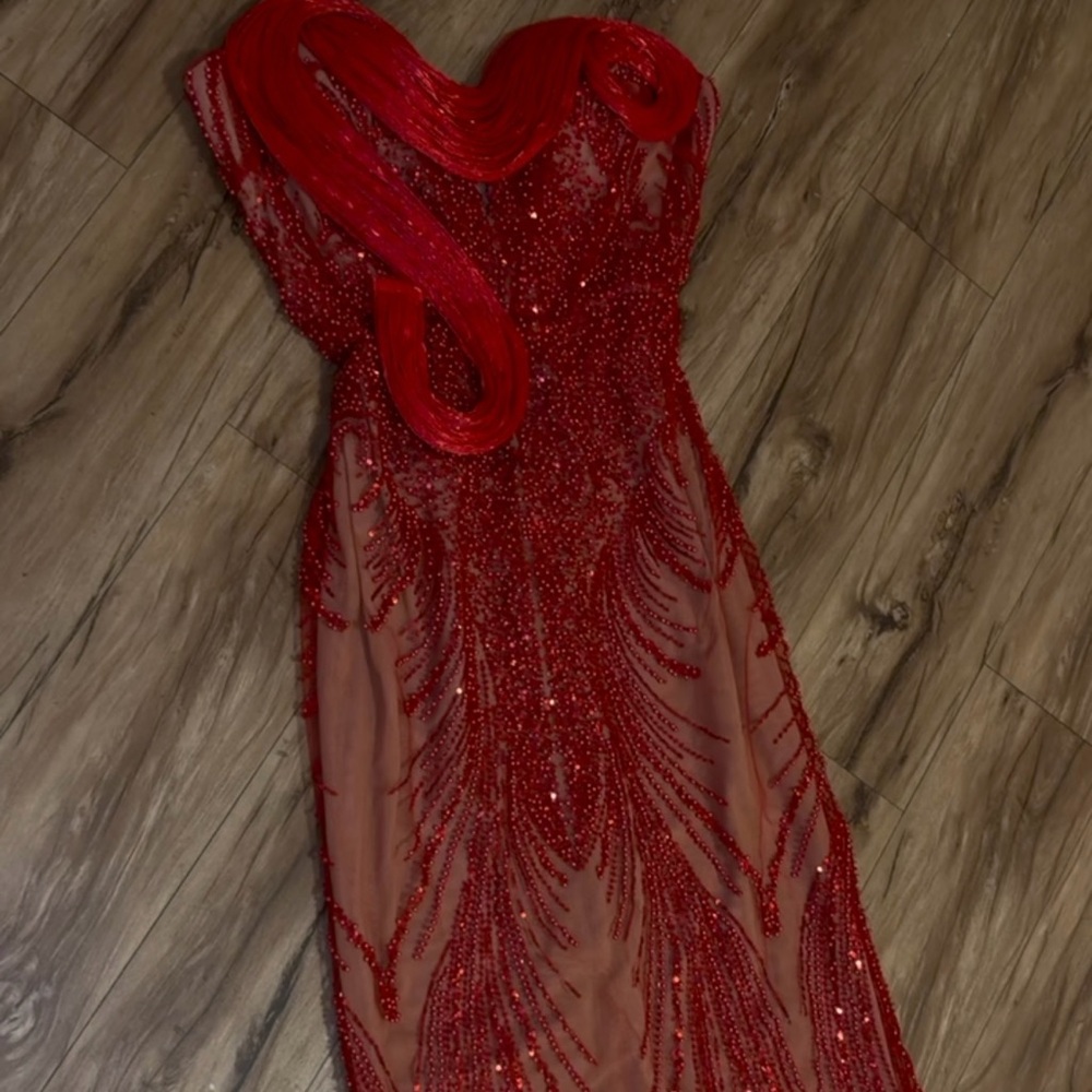 Others Follow Ruby Beaded Evening Gown